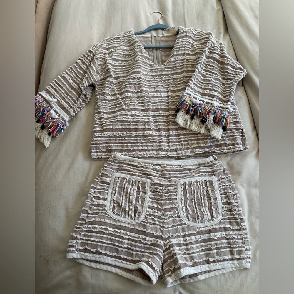 Moon River Colorful Fringe Short Set